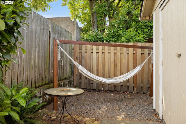 view of yard featuring fence