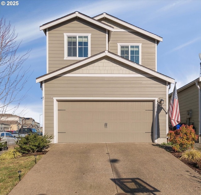 view of front of house with a garage