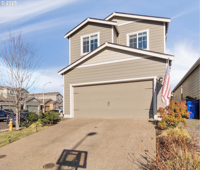 view of front of property featuring a garage