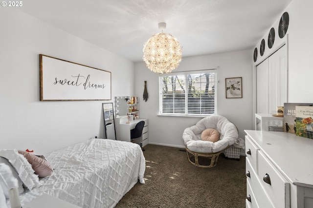 1537 W 13th Ave, Junction City, OR 97448 - bedroom featuring carpet floors and a chandelier