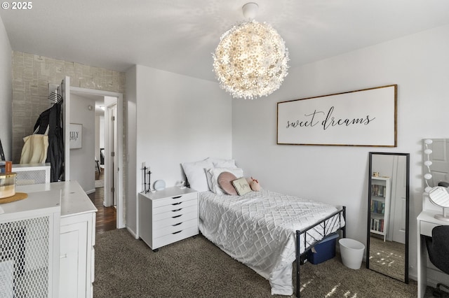 1537 W 13th Ave, Junction City, OR 97448 - carpeted bedroom with a chandelier