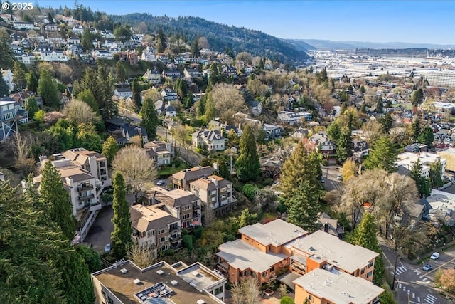 724 NW Westover Cir, Portland, OR 97210 - aerial view of residential area with a mountain backdrop
