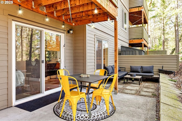 view of patio with an outdoor living space