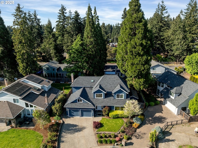 aerial view featuring a residential view