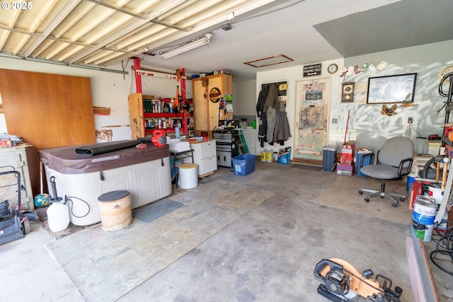 view of garage