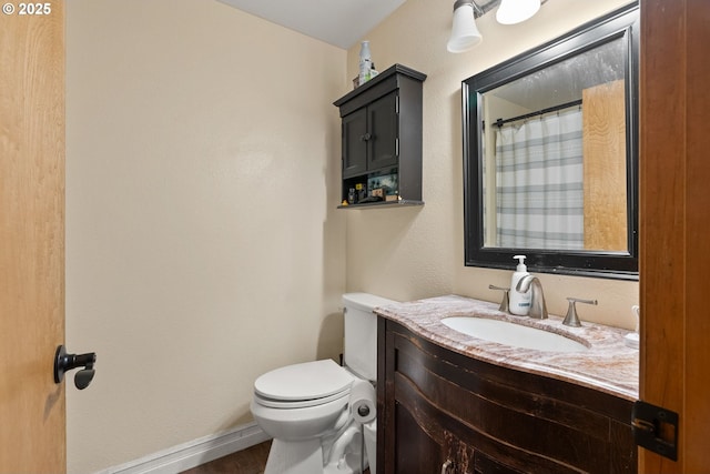2012 SE Evans Ave, Troutdale, OR 97060 - bathroom featuring vanity, wood finished floors, and curtained shower