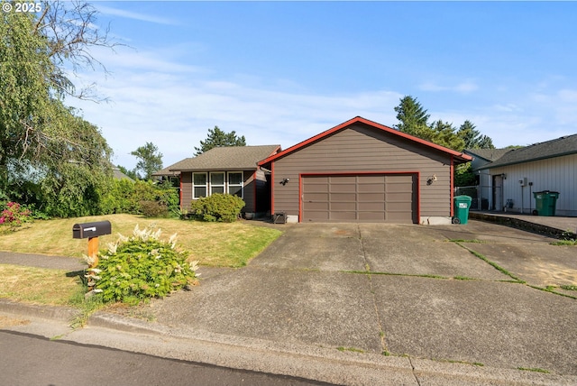 2012 SE Evans Ave, Troutdale, OR 97060 - view of front of property featuring a garage, concrete driveway, and a front lawn