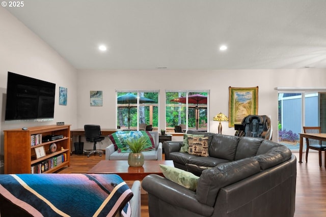 5030 Heceta Park Way, Florence, OR 97439 - living area with wood finished floors and recessed lighting