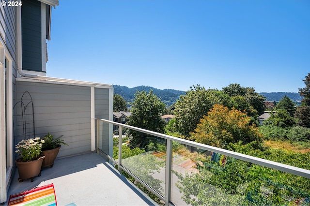 balcony with a mountain view