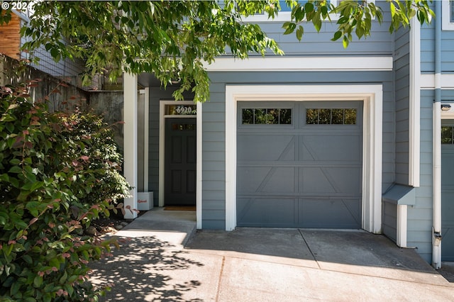 view of garage