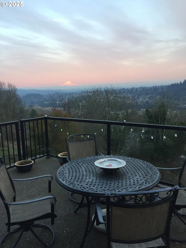 balcony with a wooded view