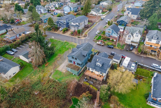 drone / aerial view with a residential view