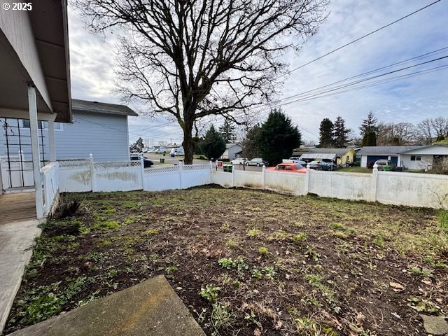 view of yard with fence