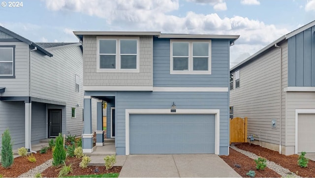 view of front of home featuring a garage