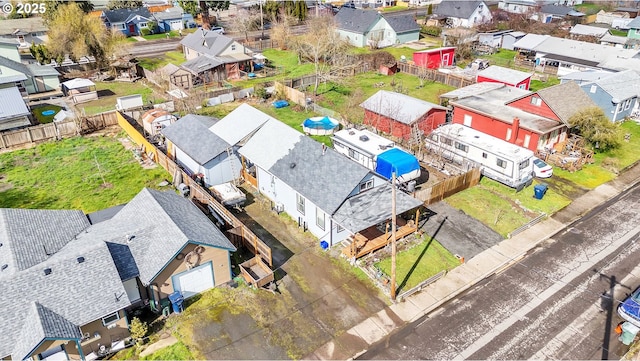 aerial view with a residential view