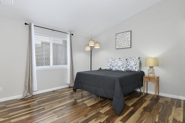 18294 SW Bergs Ct, Beaverton, OR 97003 - bedroom with wood finished floors, vaulted ceiling, and baseboards