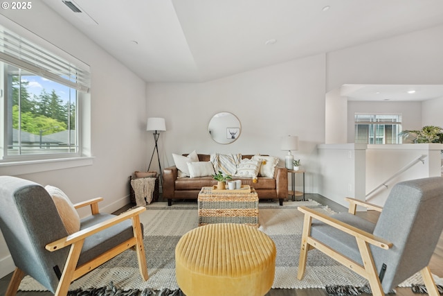 living room with baseboards