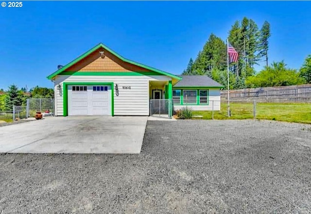 single story home featuring a garage