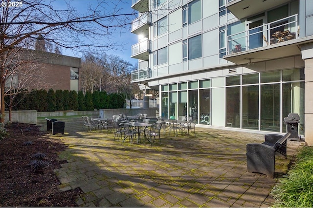 view of patio / terrace featuring a grill