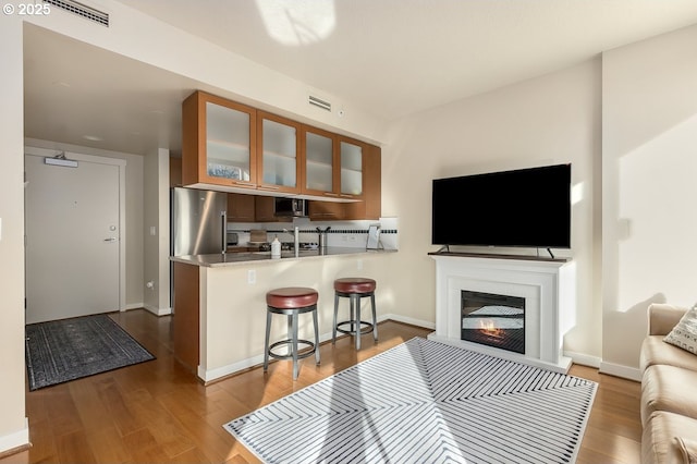 living room featuring hardwood / wood-style floors