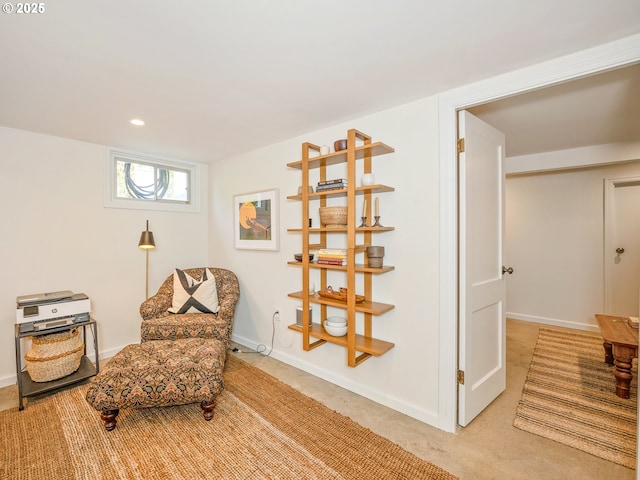 3556 NE Alberta Ct, Portland, OR 97211 - living area featuring carpet, baseboards, and recessed lighting