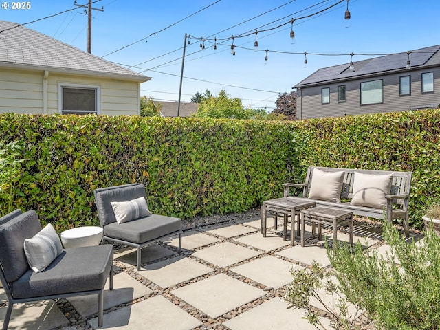 3556 NE Alberta Ct, Portland, OR 97211 - fenced backyard with a patio area and outdoor lounge area