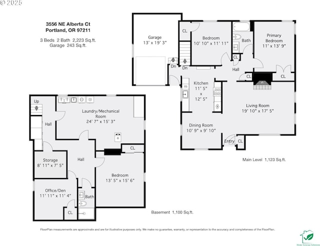 3556 NE Alberta Ct, Portland, OR 97211 - floor plan / room layout