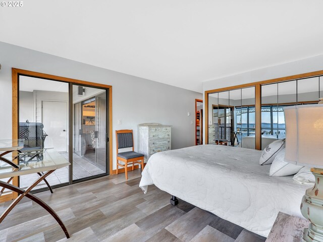 1 3rd St Unit 204, Astoria, OR 97103 - bedroom with multiple closets and wood finished floors