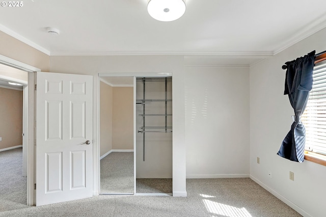 4750 SW 3rd St, Corvallis, OR 97333 - unfurnished bedroom featuring carpet floors, crown molding, a closet, and baseboards