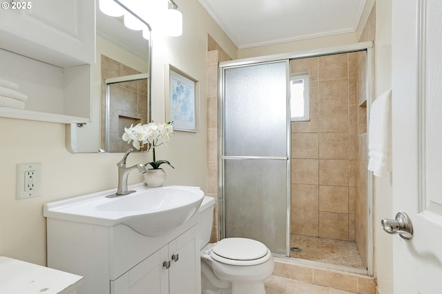 4750 SW 3rd St, Corvallis, OR 97333 - full bath featuring a shower stall, vanity, toilet, and tile patterned floors