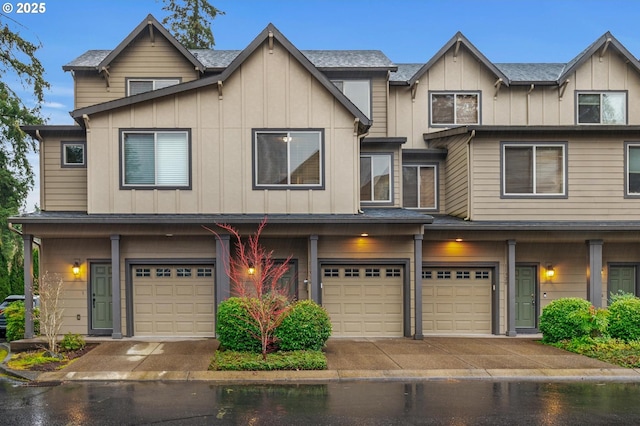 view of property featuring a garage