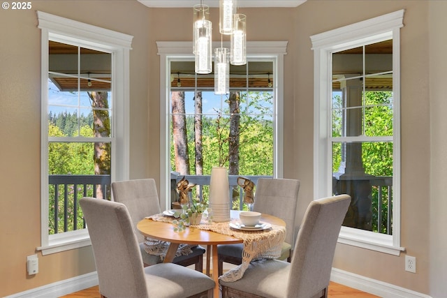 15564 S Neibur Rd, Oregon City, OR 97045 - dining space featuring baseboards, plenty of natural light, and a notable chandelier