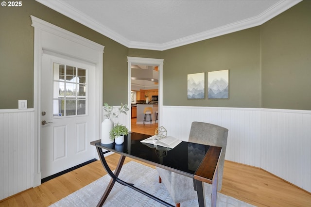 15564 S Neibur Rd, Oregon City, OR 97045 - office space with crown molding, wainscoting, and wood finished floors