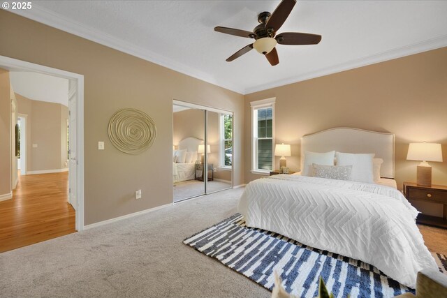 15564 S Neibur Rd, Oregon City, OR 97045 - bedroom with ornamental molding, carpet, and a closet