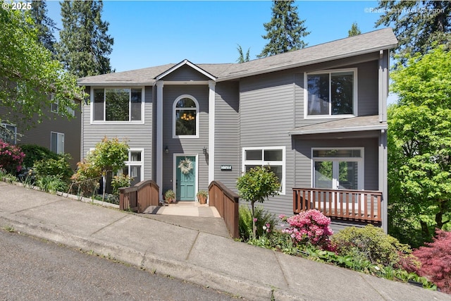 view of front of property with french doors