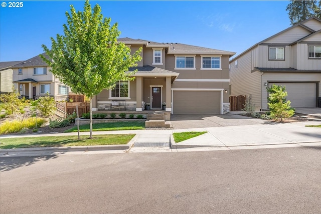 view of front of house with a garage