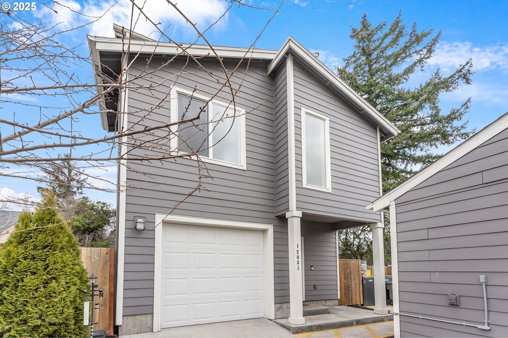 front of property featuring a garage