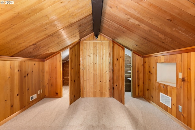 589 Ridgeway Rd, Lake Oswego, OR 97034 - bonus room with wood ceiling, wooden walls, and carpet flooring