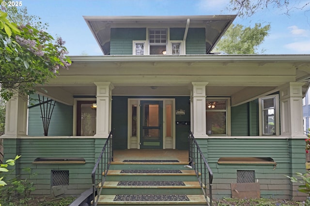 view of front of house featuring covered porch