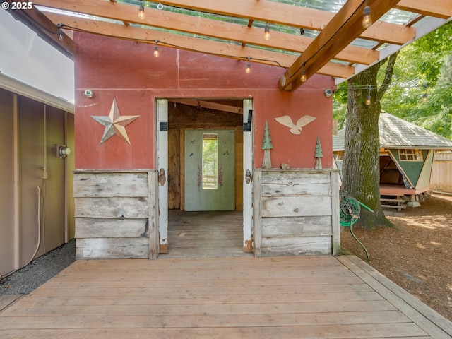 575 SE Centurion Ave, Gresham, OR 97080 - wooden deck featuring an outdoor structure