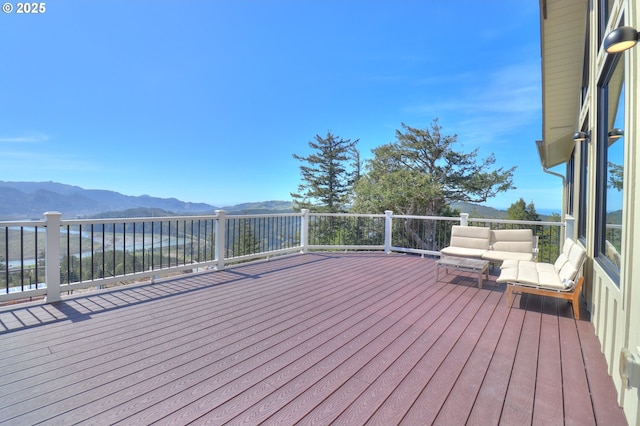 95660 Spirit Ridge Rd, Gold Beach, OR 97444 - wooden terrace featuring a mountain view