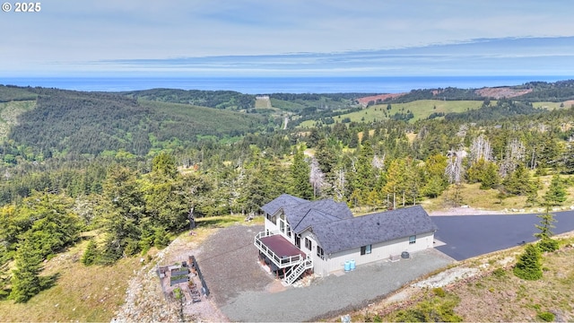 95660 Spirit Ridge Rd, Gold Beach, OR 97444 - aerial view of property and surrounding area featuring a heavily wooded area