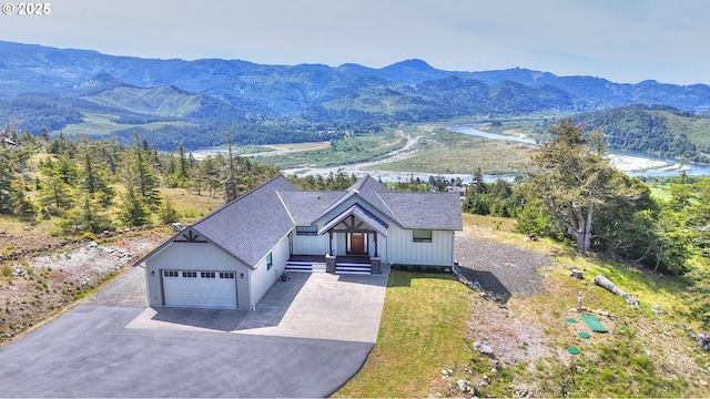 95660 Spirit Ridge Rd, Gold Beach, OR 97444 - aerial view of property and surrounding area featuring a mountain backdrop