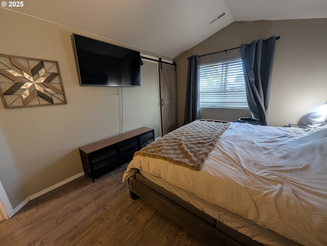 33874 NE Erin Dr, Scappoose, OR 97056 - bedroom with wood finished floors and lofted ceiling