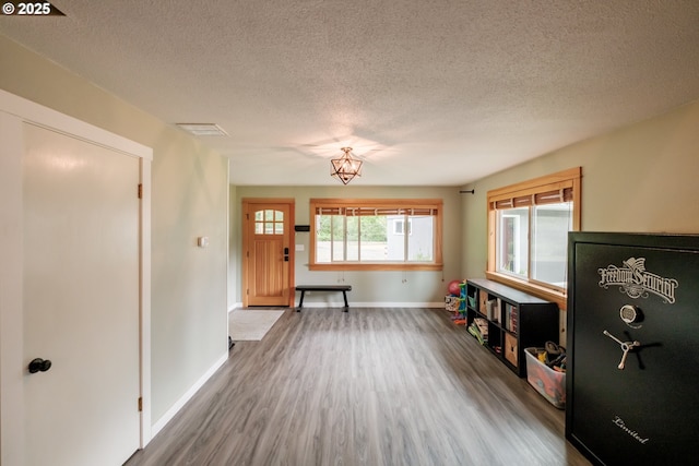 40325 Upper Calapooia Dr, Sweet Home, OR 97386 - foyer entrance with wood finished floors and a textured ceiling