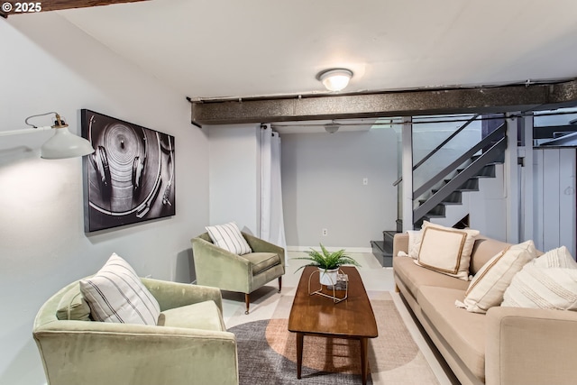 5536 N Delaware Ave, Portland, OR 97217 - living area featuring stairway