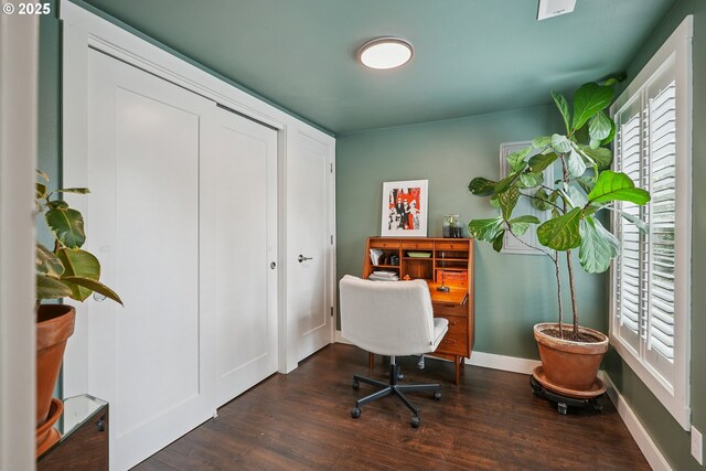7913 SE Henderson St, Portland, OR 97206 - office space with dark wood finished floors and baseboards