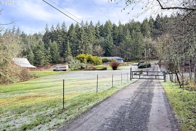 view of street featuring a rural view