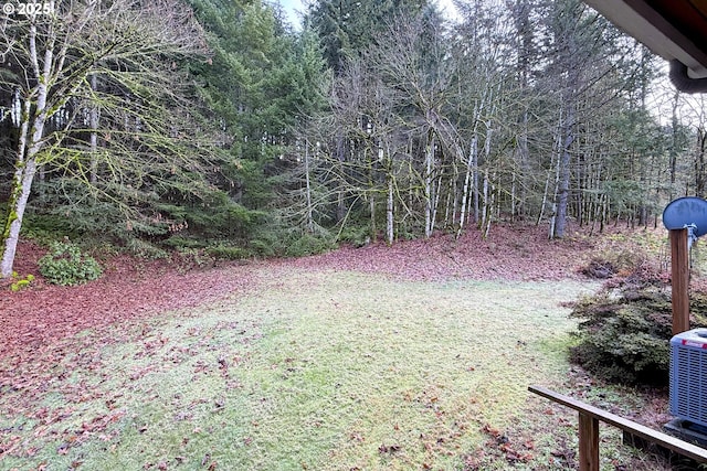 view of yard with central air condition unit