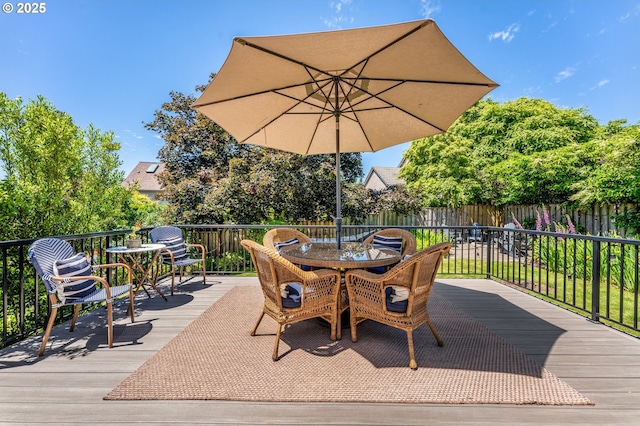 20525 Martin Ct, West Linn, OR 97068 - wooden terrace featuring outdoor dining area